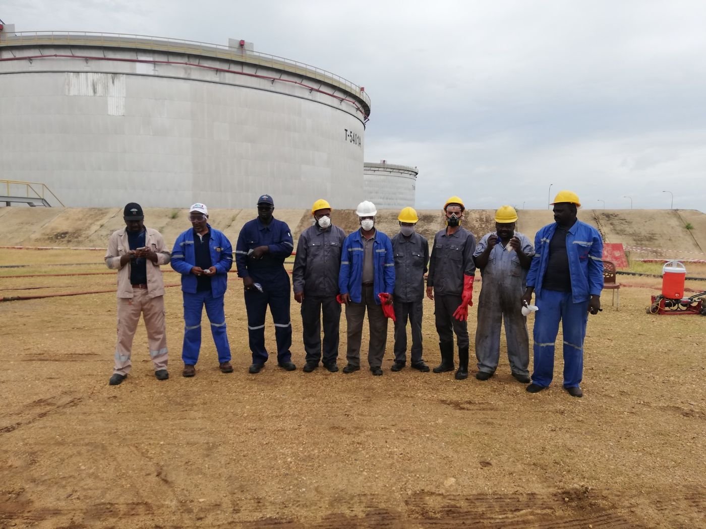 WARAKH team at an oil storage tank farm